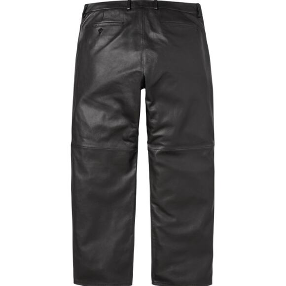 Supreme Men's Black Leather Straight Leg Trousers Size 32 - Picture 2 of 12